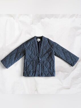 ICHI 100% Cotton Quilted Grey Kimono-style Jacket 36 (S)